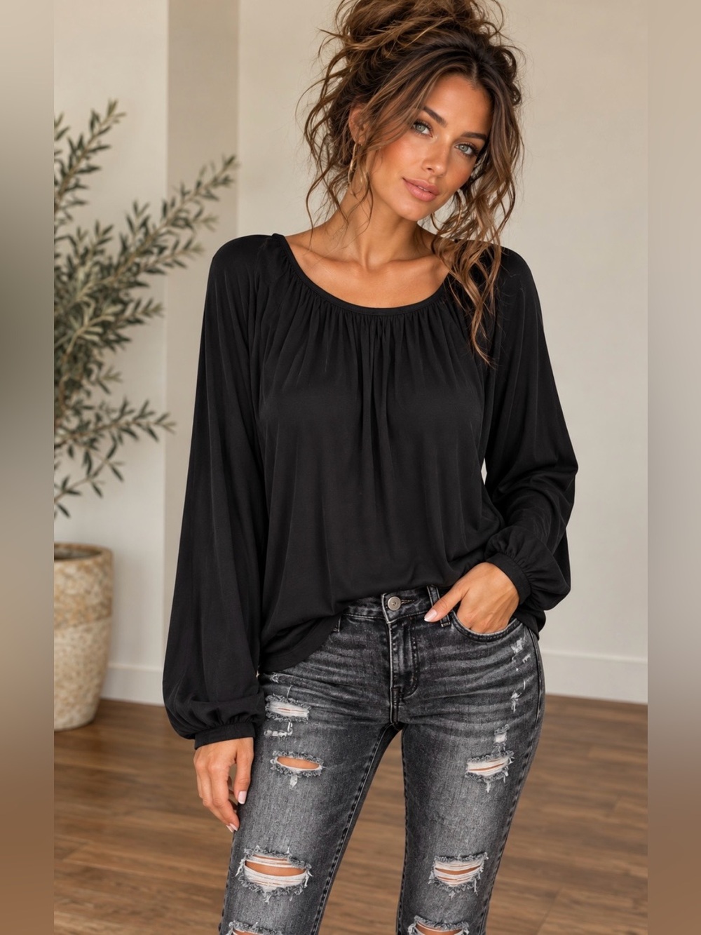 NWOT Anthropologie Dolan Pleated Balloon Sleeve Shirt